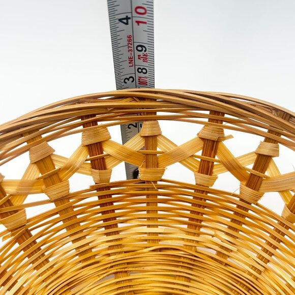 Set Of 3 Handwoven Wicker Baskets With Unique Patterns - Bread Baskets Or Wall - Picture 12 of 13